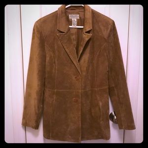 Suede leather blazer